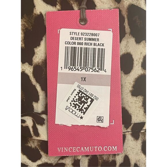 Vince Camuto 1X cheetah print blouse NWT - Picture 6 of 7